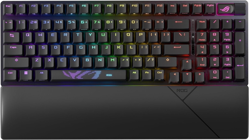 ASUS ROG Strix Scope II 96 Wireless Gaming Keyboard, Tri-Mode Connection, Dampen