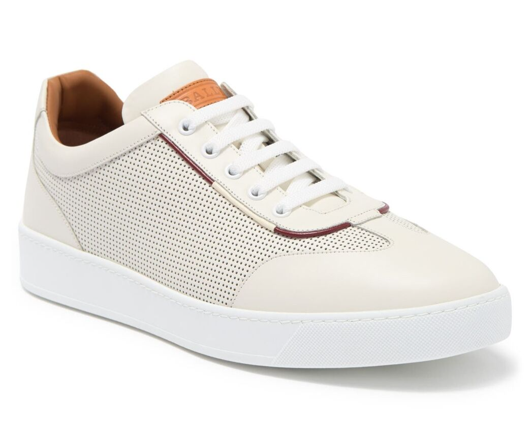 Bally Baxley Men's Leather Perforated Sneakers Shoes White