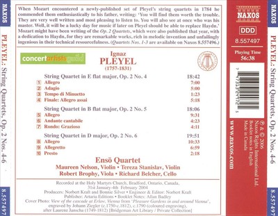 ENSO QUARTET IGNAZ PLEYEL: STRING QUARTETS, OP. 2 NOS. 4-6 NEW CD