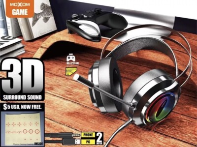 MOXOM MX-EP21 Wired Game Headphone 3D Surround Sound