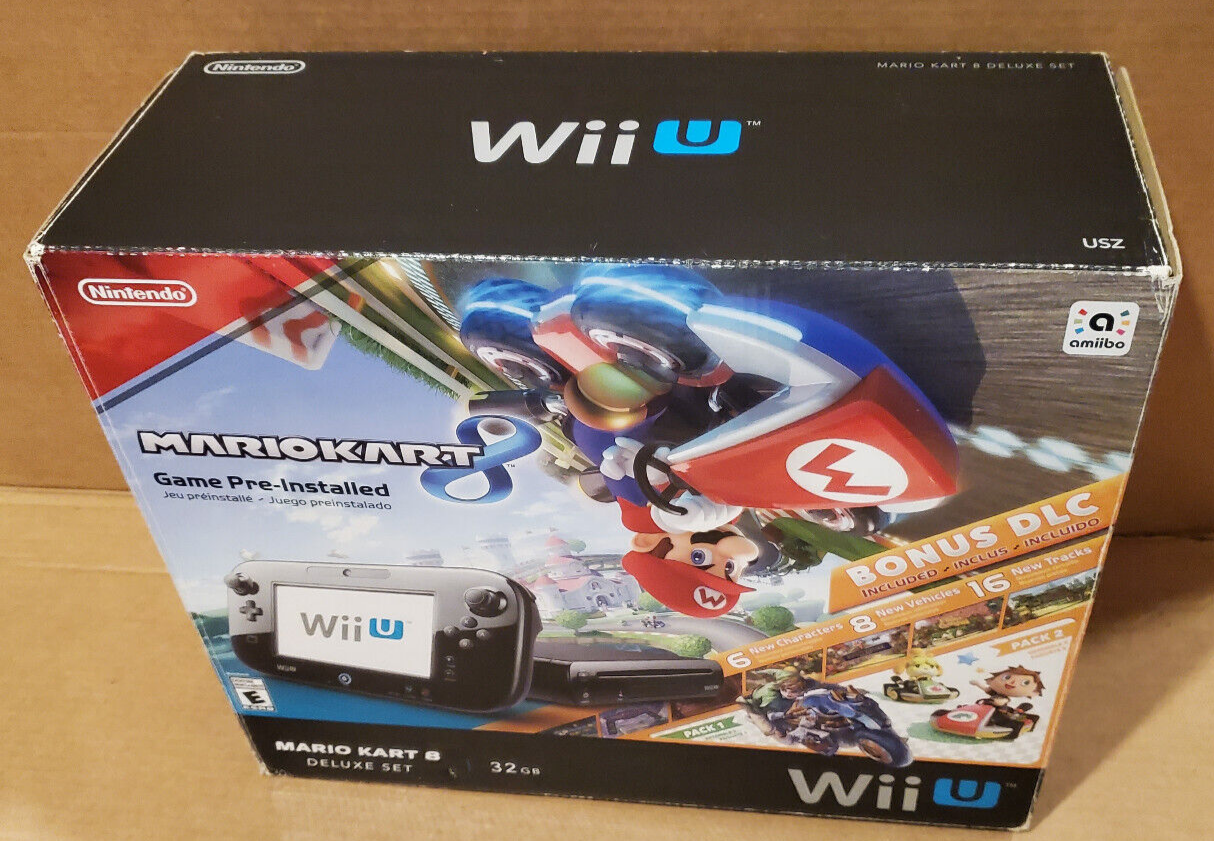 Black 32 GB Nintendo Wii U Mario Kart 8 Deluxe Set Console