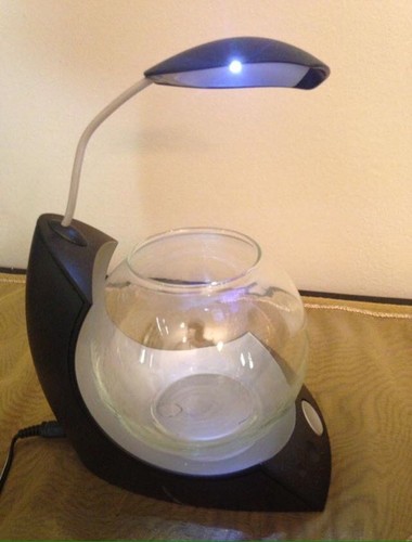 Small Glass BETA Fish Bowl Aquarium w LED Light