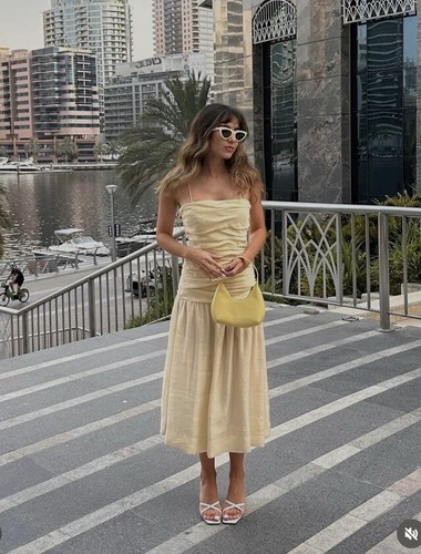 ZARA NWT $109 WOMAN SS24 DRAPED MIDI DRESS ZW COLLECTION