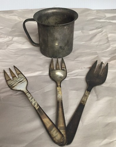 Leonard Silverplated Mug And Forks Set