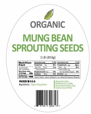 McCabe Organic Mung Bean Sprouting Seeds, 1-pound, USDA & CCOF Organic Certified