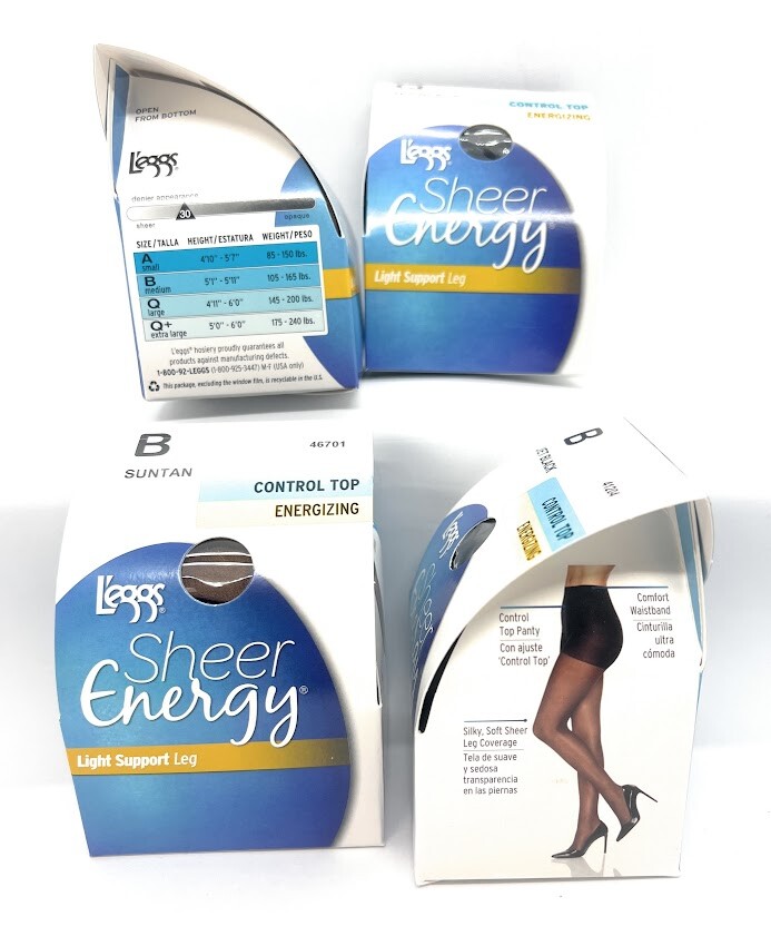 (1) L'eggs Sheer Energy Control Top Energizing Pantyhose ~ Choose Color & Size