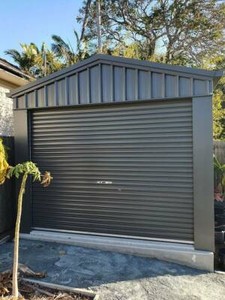 stratco gable roof shed - half garage sheds & storage