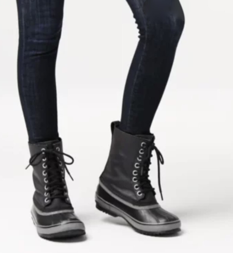 Ботинки Free People Sorel 1964 CVS Boot Водонепроницаемые резиновые на шнуровке черные 7/38 НОВЫЕ