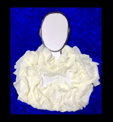 RuFFled 70  Long Infinity Scarf,color Cream,modern design.new,SALE $