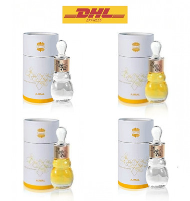 Ajmal Collection - Musk Silk, Rose, Oud, Sweet Oudh (4X12ml.) Attar DHL Express