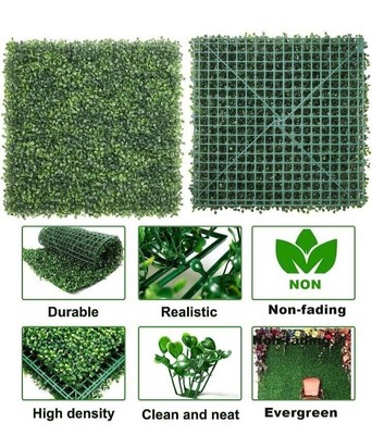 KASZOO 12Pack 20''x20'' Artificial Boxwood Grass Backdrop Panels Topiary Hedge