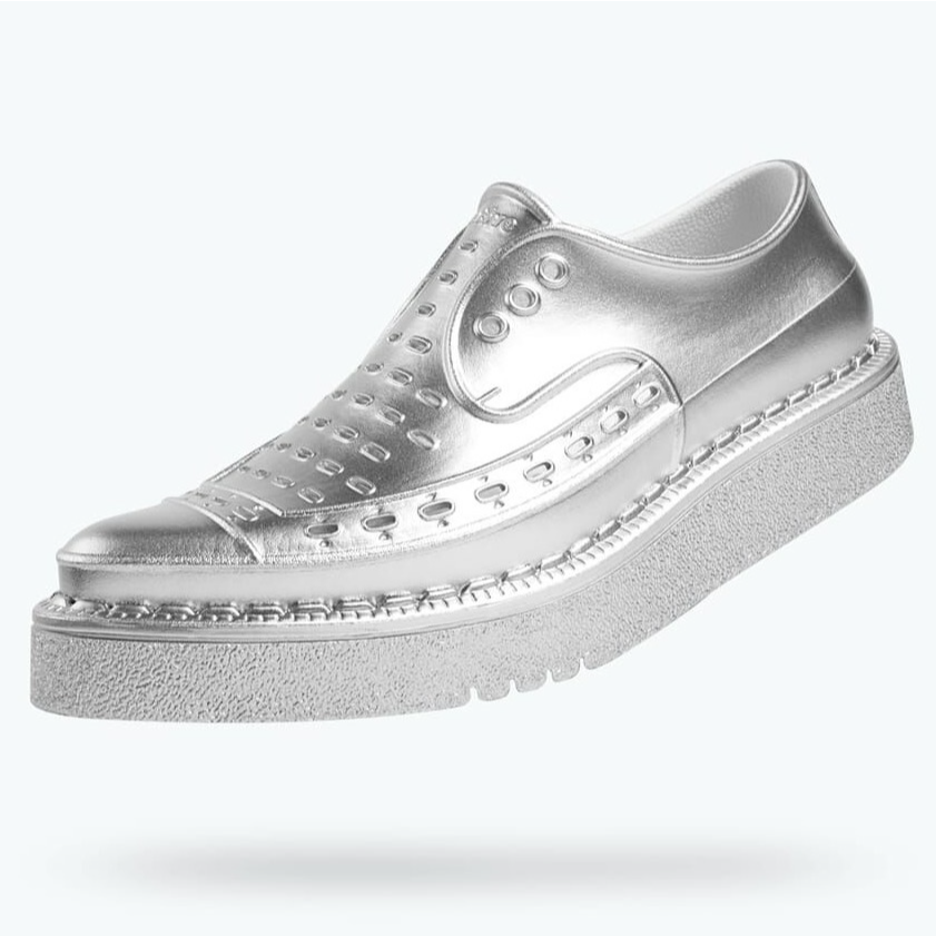 George Cox Native Diano Metallic Silver Platform Slip On I'm