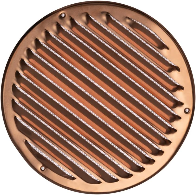 Copper Round Metal Air Vent Grille Cover with Insect Mesh Ø 200mm / 8" inch - Ve