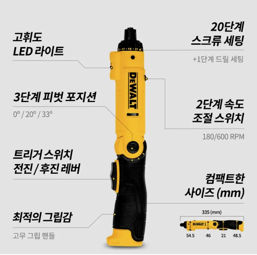 Dewalt DCF008 45p 8V Max Electric ScrewDriver Set DCF008