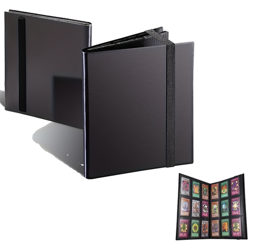 360 Card Pocket Binder with Strap 9 Pocket Trading Cards Album Folder, Black