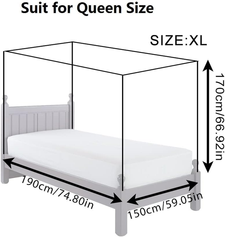 4 Corners Mosquito Net Princess Lace Poster Bedding Canopy Netting Full Sizes Ne