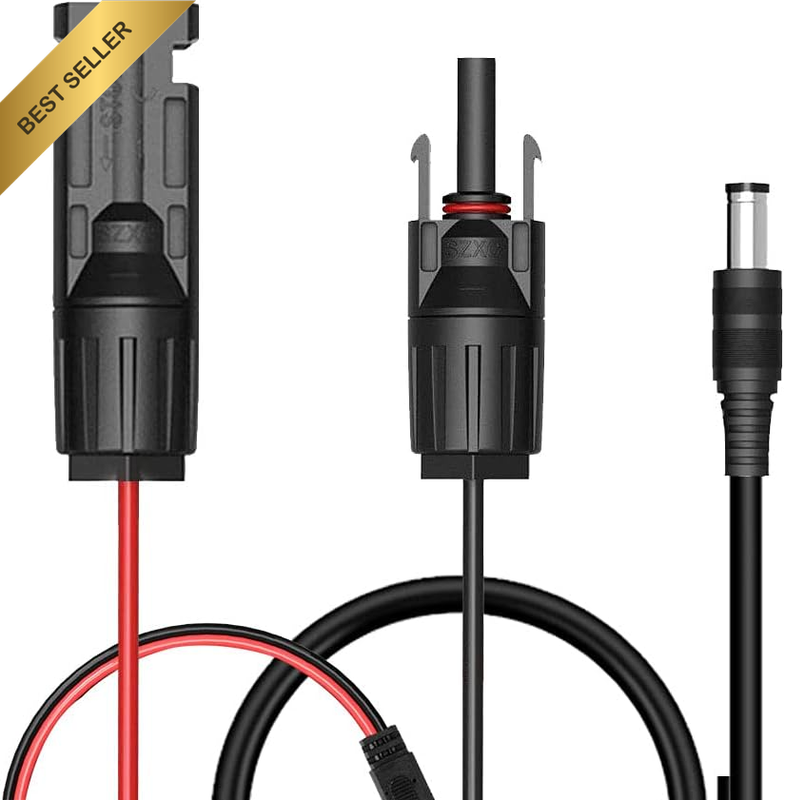 Solar Kits Adapter DC 8Mm Cable Compatible with MC4 Connectors to Charge the Por
