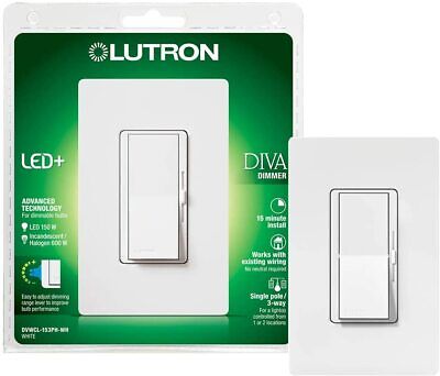 Lutron Diva LED+ Dimmer for Dimmable LED, Halogen and Incandescent Bulbs with Wa