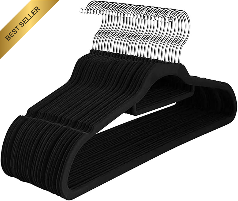 Non-Slip Velvet Hangers, 20 Pack Suit Clothes Hook Swivel 360-Ultra Hangers Spac