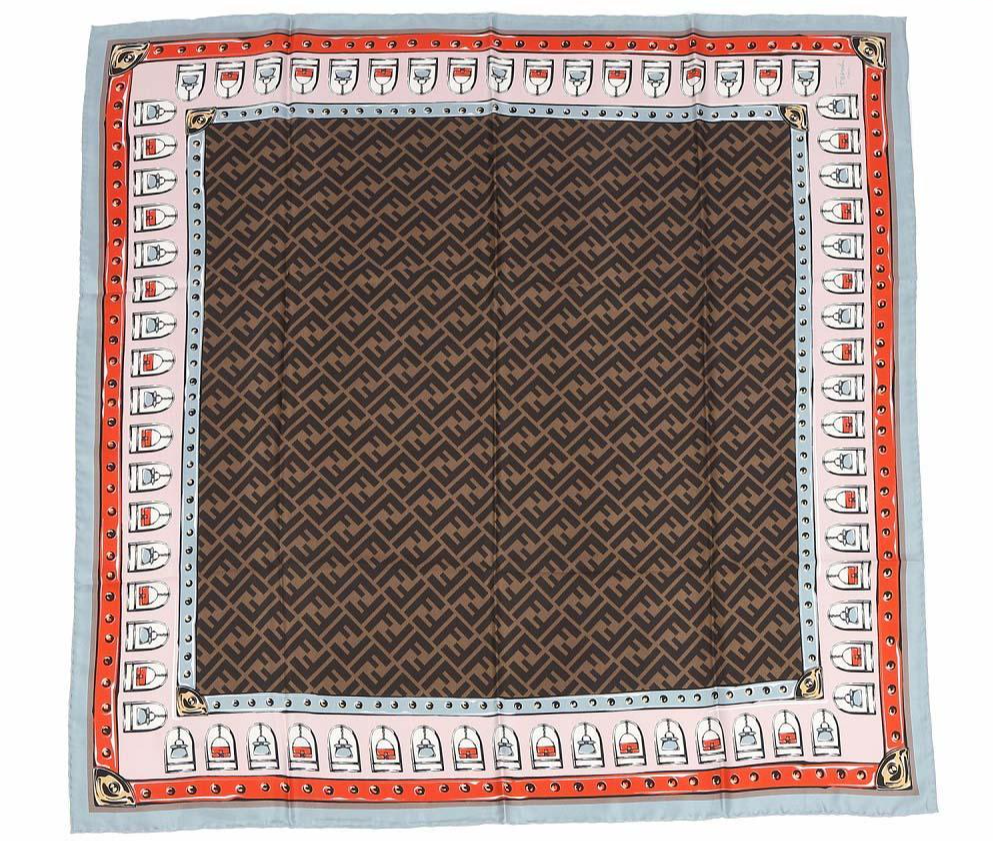 FENDI FXT091 AQD6 F1ODU FF silk scarf 90cm*90cm | eBay