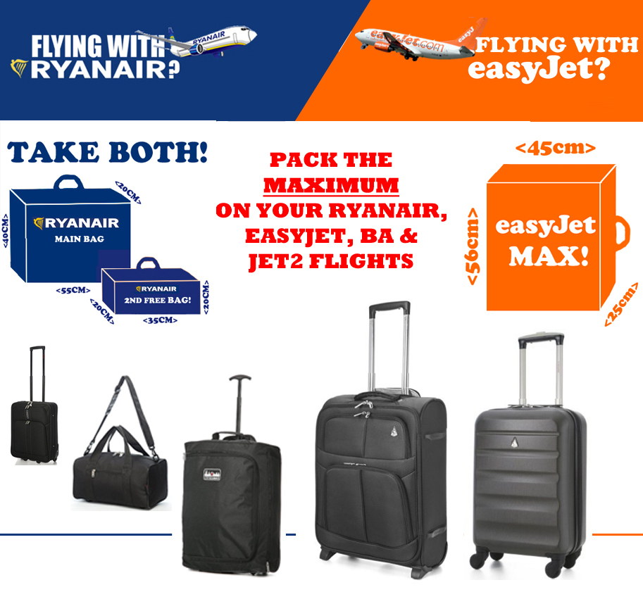 RYANAIR EASYJET BRITISH AIRWAYS BA MAX Hand Cabin Luggage Case 55x40x20 56x45x25 | eBay