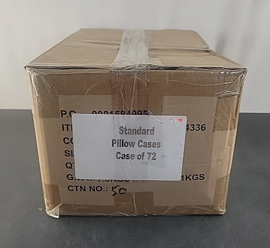 NEW 72/Case WynRest Standard Pillowcase T200 21"x31" White Hotel Quality (6 DZ)