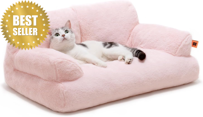 Pet Couch Bed, Washable Cat Beds for Medium Small Dogs & Cats up to 25 Lbs, Dura