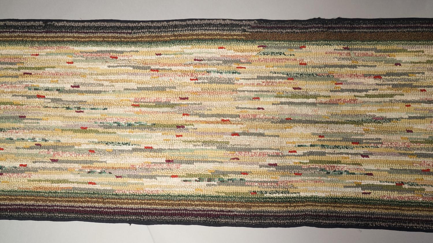 19/20thc Hooked Rug Runner Marcy Carsey American Folk Art collection 14 feet