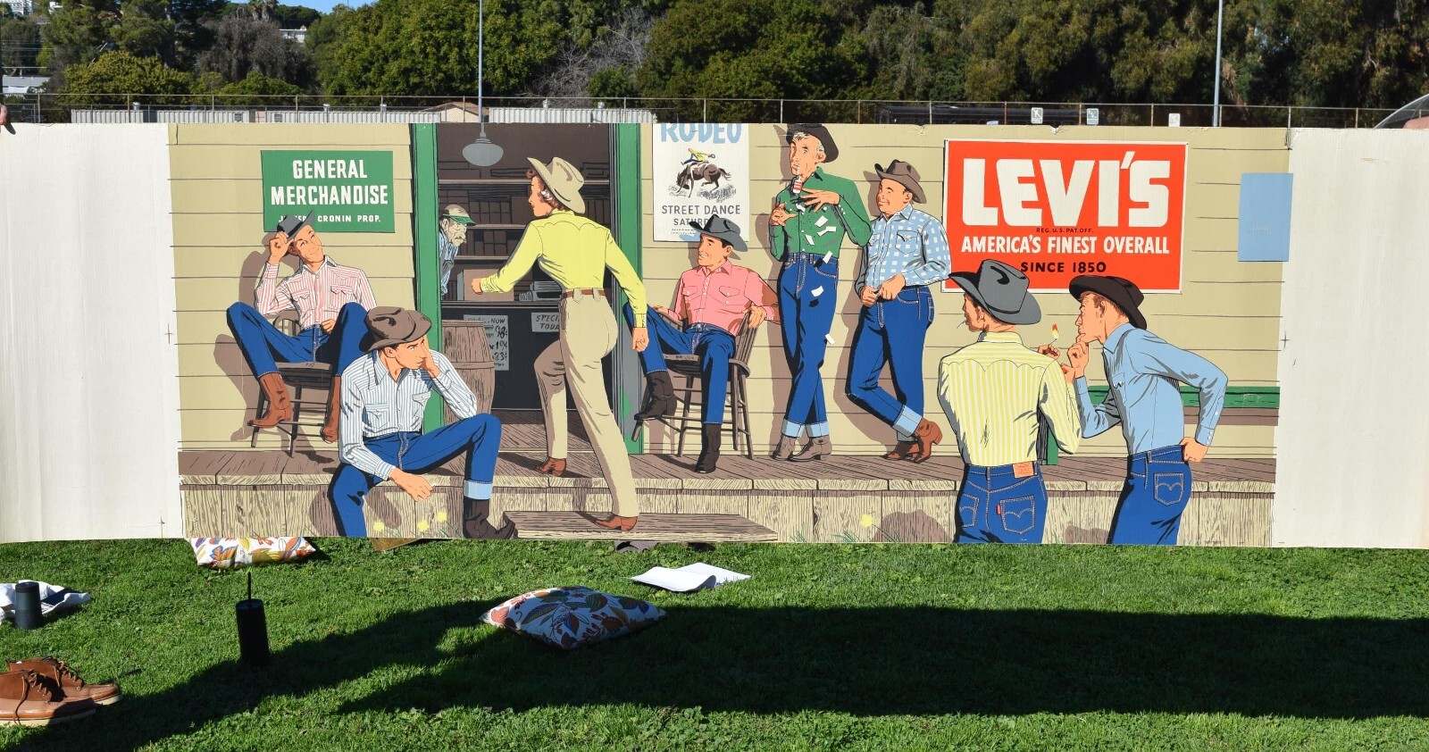 LEVI’S poster concealed rivets banner LEVI'S vintage style Dealer Promo Banner Rivet Jeans Old
