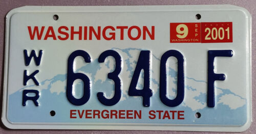 2001 Washington Wrecker License Plate 