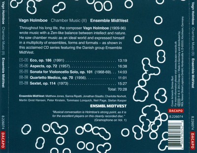 ENSEMBLE MIDTVEST VAGN HOLMBOE: CHAMBER MUSIC (II) NEW CD