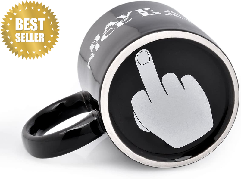 Have a Nice Day Mug Middle Finger Mug 300Ml Ceramic Coffee Cup Funny Birthday Gi