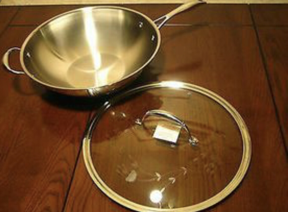 NIB Princess House Heritage Tri-Ply Stainless Steel Stir-Fry