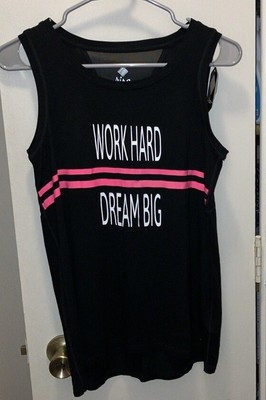 LULAROE RISE Work Hard Dream Big Tank Top XXS Black And Pink Brand New With Tags