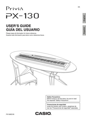 Users Guide & Instructions for Casio Privia Digital Piano Keyboard -Model PX-130