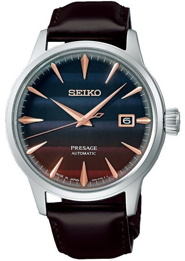 Pre-owned Seiko Presage ‘purple Sunset' Cocktail Time Limited Edition Men's Watch Srpk75j1