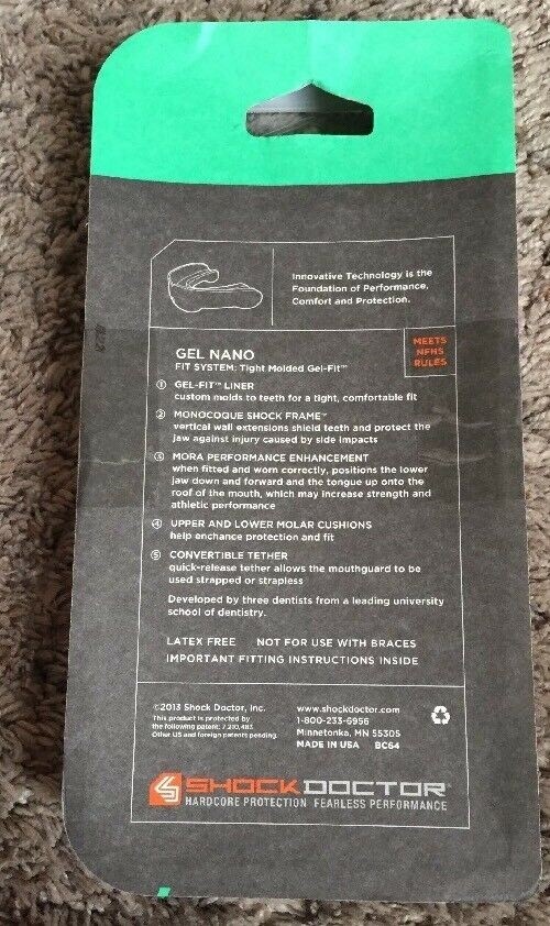 Shock Doctor Gel Nano Convertible YOUTH Pearl Carbon Mouth Guard