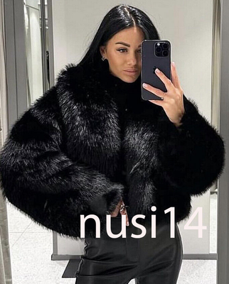 Zara black faux clearance fur