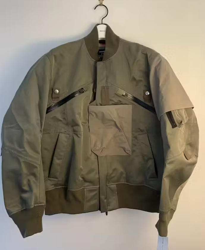 SACAI X ACRONYM MA-1 BOMBER JACKET SAGE -F/W 21 Errolson Hugh size ...