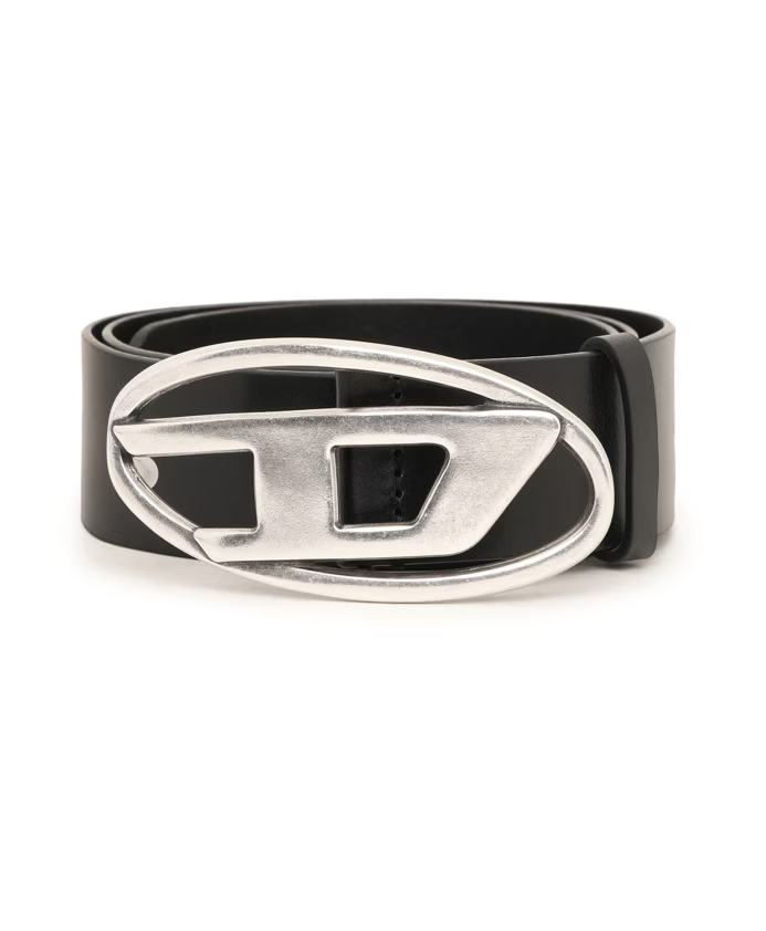 DIESEL D Logo Belt 100 Leather Black Men B-1DR X08516 PR666 DIESEL D Logo Belt 100 Leather Black Men B-1DR X08516 PR666