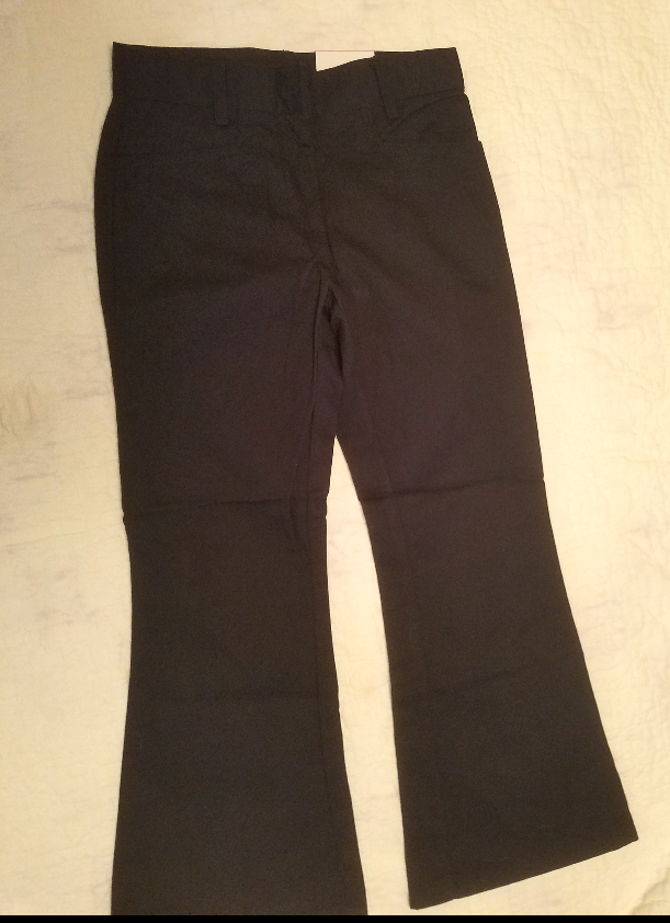 Austin Schl Uniform Navy Blue GIRLS Sz 7 FLAT FRONT Zipper  PANTS Adjustable