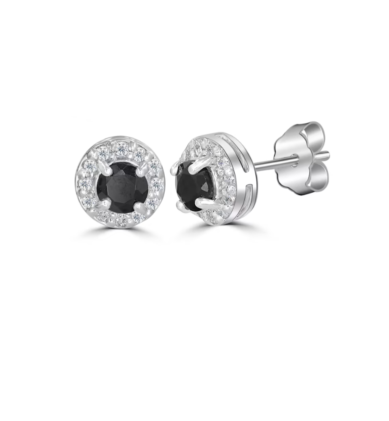 [RU SHUO X LOW CLASSIC] / ☆ SERENADE EARRING / SILVER Double Sphere Earrings | Silver-Finish Crystal Sphere