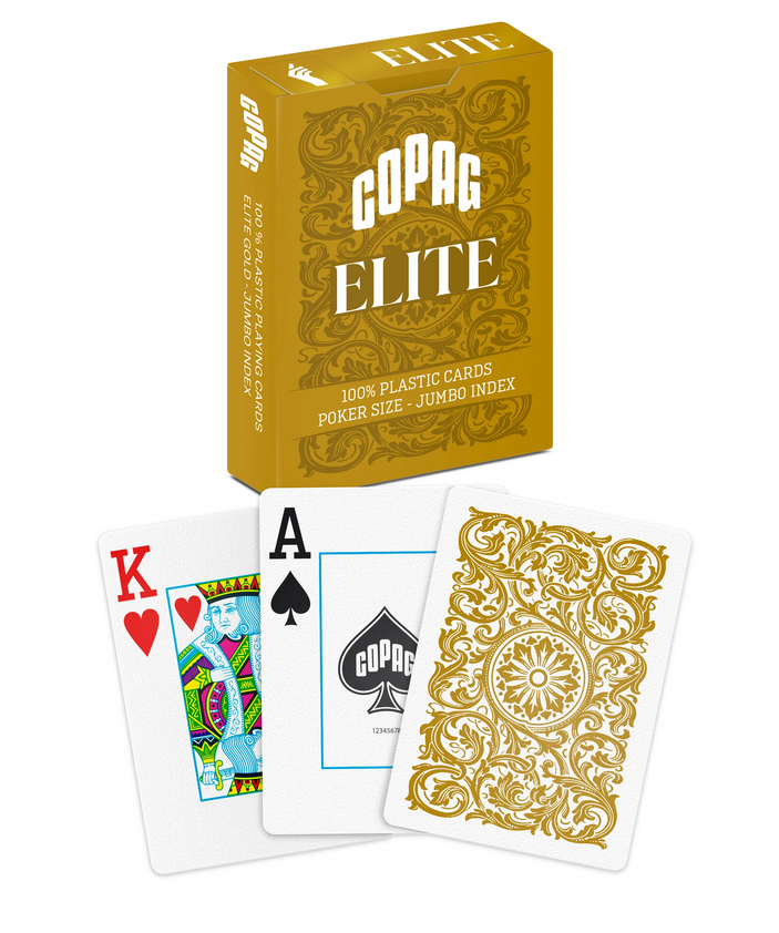 6 Decks Copag Elite 100% Plastic Playing Cards - Poker Size Jumbo Index