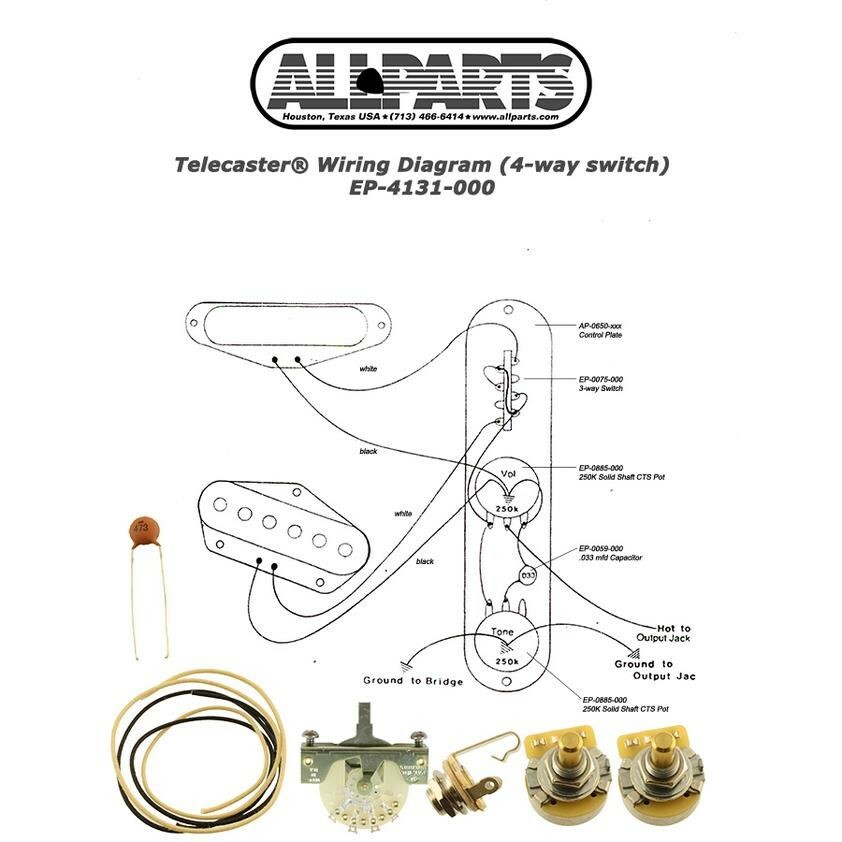 NEW WIRING KIT for Fender Telecaster Tele 4 Way Switching EP-4131-000 | eBay