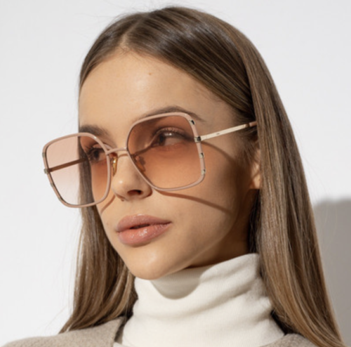 Pre-owned Chloé Chloe Ch0143s-003 Pink-gold Sunglasses