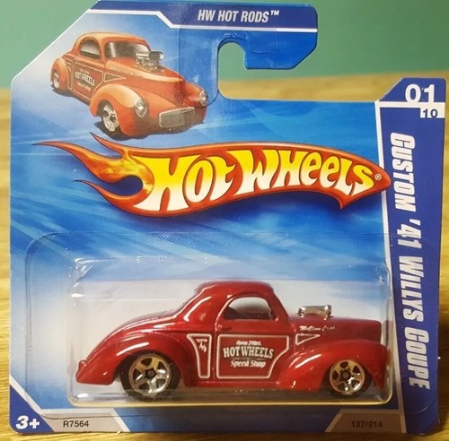 ミニカー Hot Wheels KUSTOM HOTROD Hot Wheels Custom '41 Willys Coupe Dark Red 1:64 Scale Short