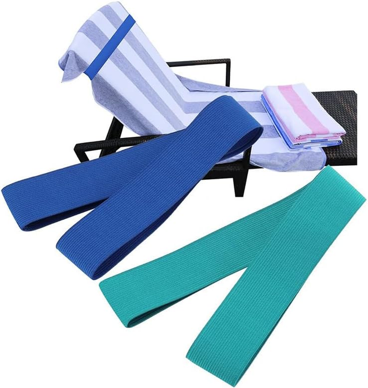 Towel Bands & Beach Towel Clips, 2 Pack | Windproof Elastic Straps for Beach Cha