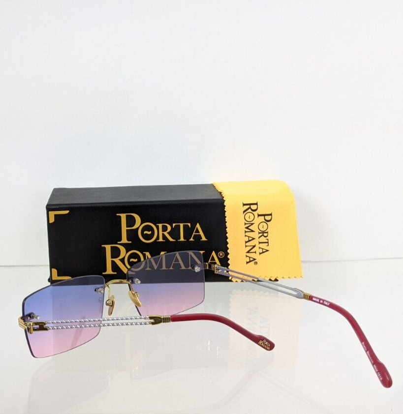 Pre-owned Porta Romana Authentic  1010 Sunglasses Col. 100 1010 Vintage Frame In Blue/pink Two Toned