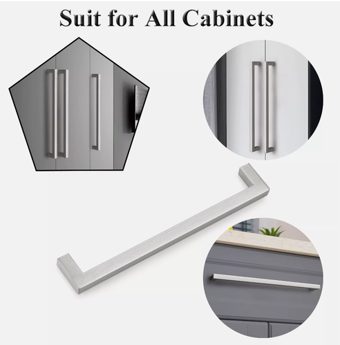 Modern Cabinet Handle Stainless Steel Brushed Nickel Kitchen Drawer Pulls LOT