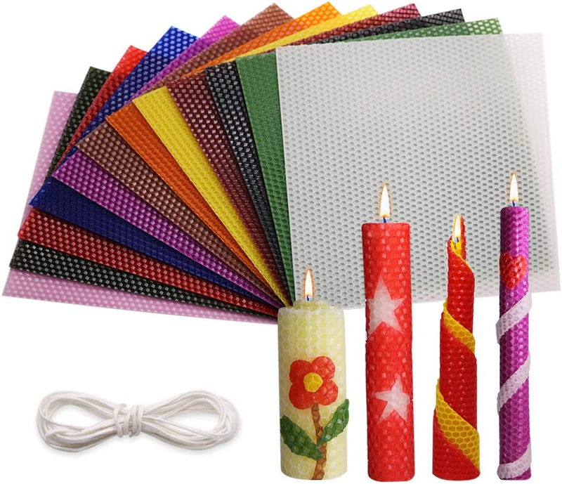 Beeswax Honeycomb Candle Sheets,12Pcs Beeswax Candle Making 